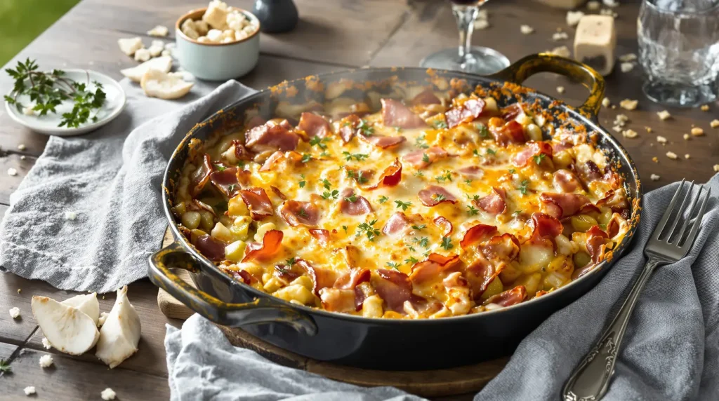 Gratin léger poireaux-jambon : prêt en 25 minutes, très savoureux et peu calorique