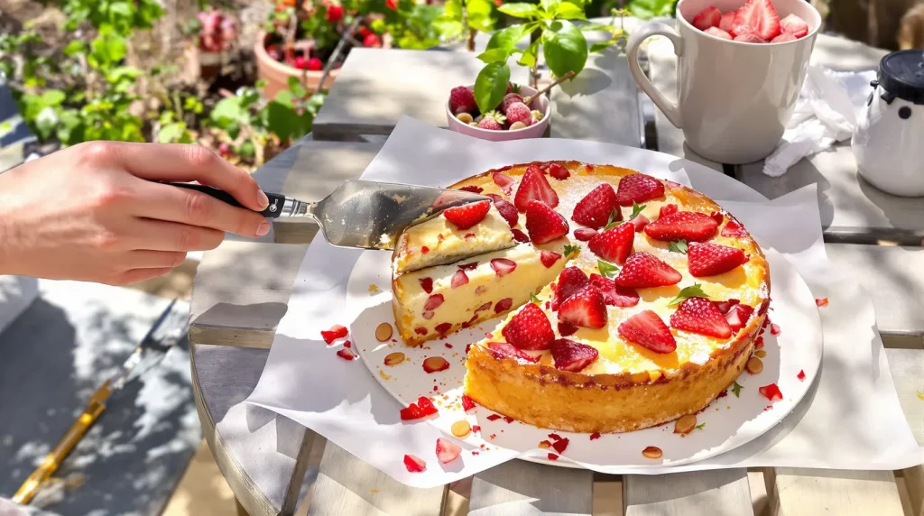 Gâteau aux fraises et à la ricotta - Recette italienne facile - Déjeuner ensoleillé