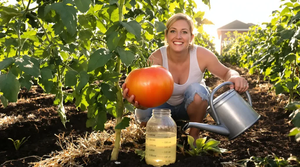 Tomates plus grosses et encore plus savoureuses : ajoutez simplement 3 cuillères de ce produit miracle à l’eau