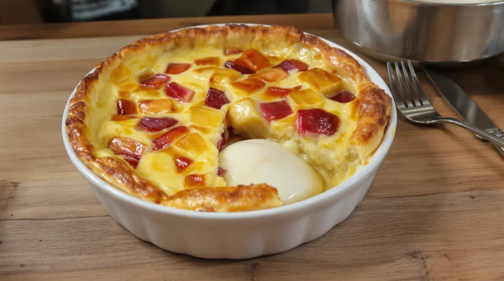 Clafoutis fondant à la rhubarbe