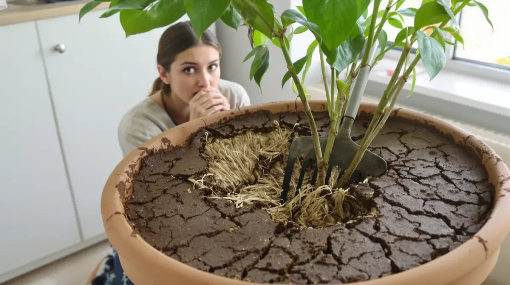 J'étalais du marc de café pour nourrir mes plantes : en grattant la croûte un mois plus tard, j'ai compris pourquoi elles crevaient de soif