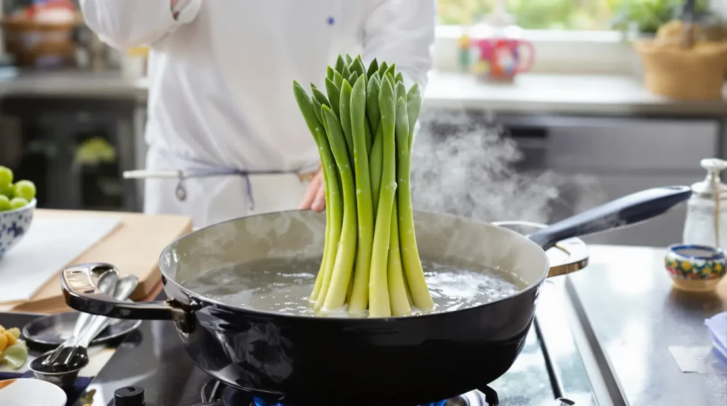 Les asperges deviennent enfin tendres de la pointe au pied grâce à une cuisson verticale que peu de cuisiniers connaissent