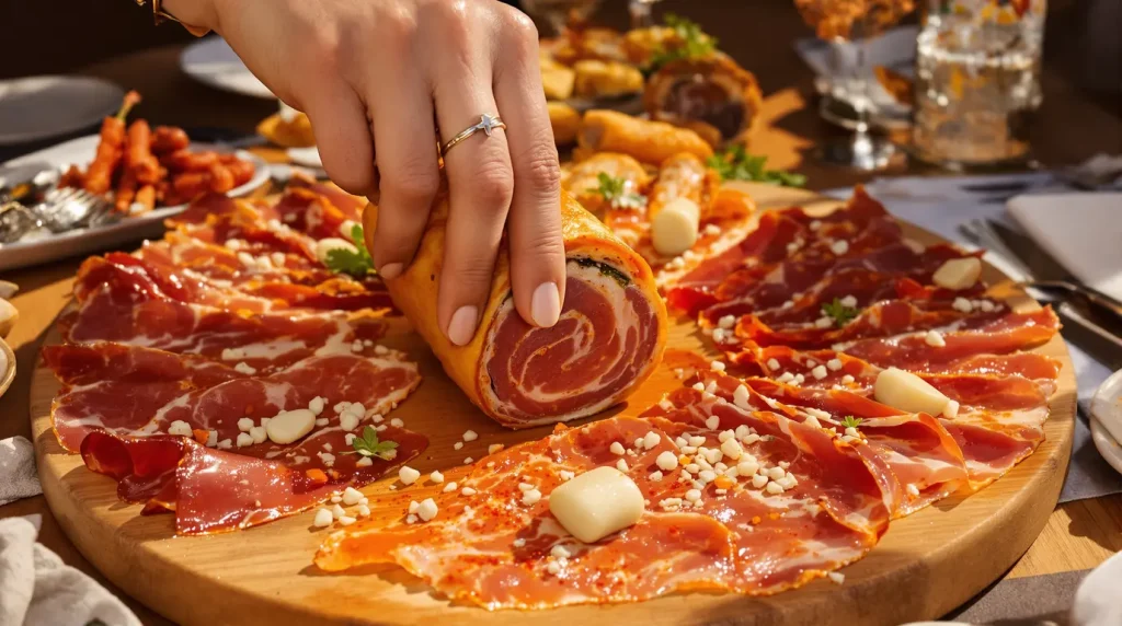 Roulez une tranche de jambon, glissez cette garniture dedans et regardez vos invités se ruer sur le plateau apéro